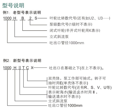 电力用泵型号说明